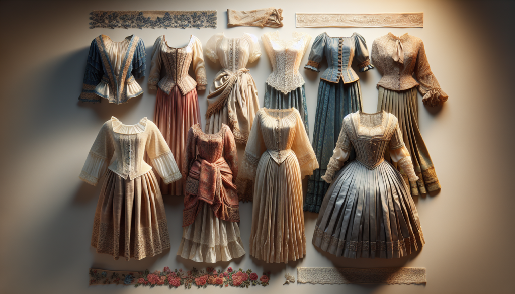 Vêtements en J: jupe, justaucorps, jabot.