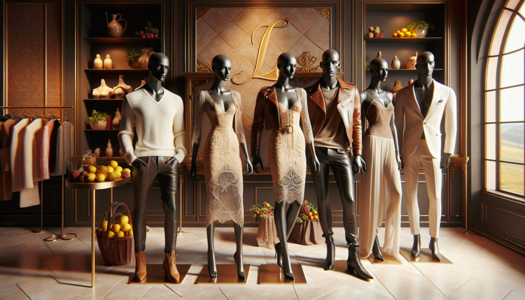 Vêtements en L luxueux dans une boutique de mode élégante.