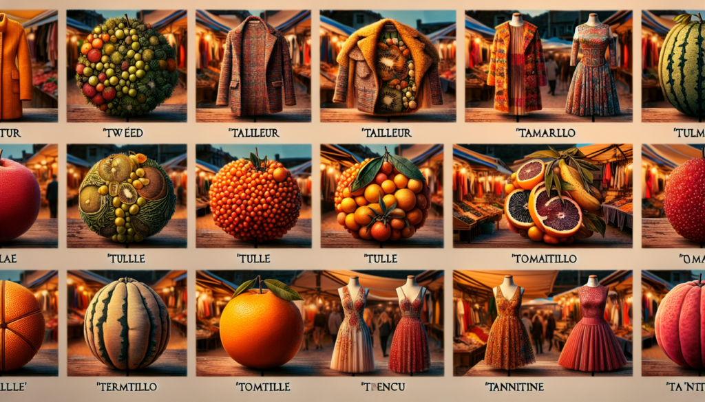 Créer une image de vêtements en forme de fruits commençant par "T".