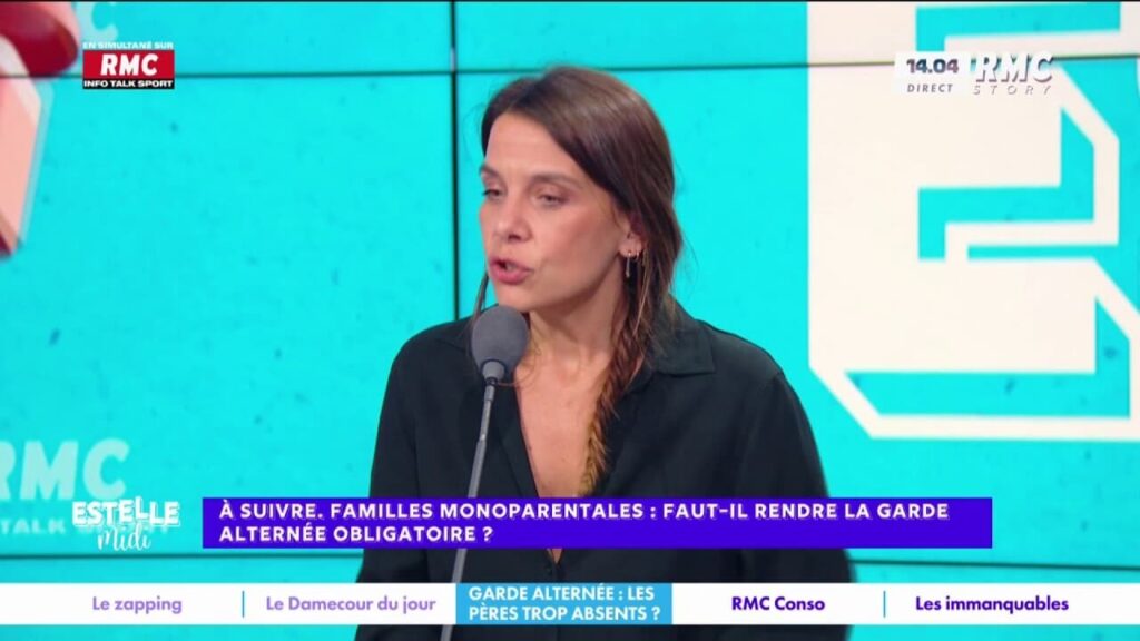 Amélie Rosique lors d'une intervention sur RMC au sujet de la garde alternée
